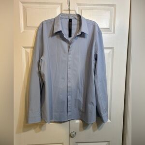Lululemon Men’s Long Sleeve Button Up Shirt Casual Light Blue Size XXL